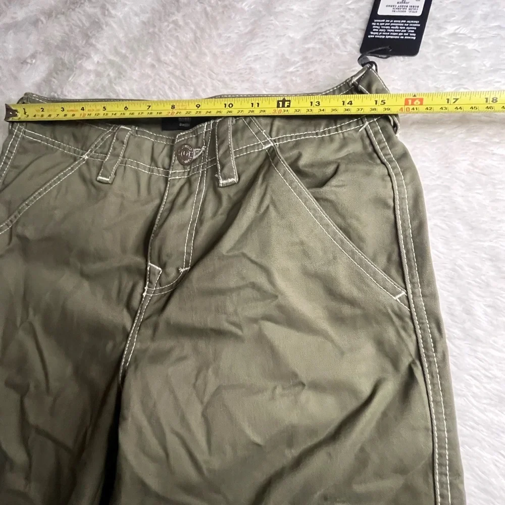 TRUE RELIGION OLIVE/MILITARY BOBBI BAGGY CARGO JOGGERS BIG T PANTS SIZE 26